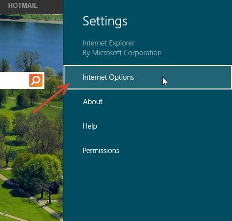 Windows Key + I for internet settings
