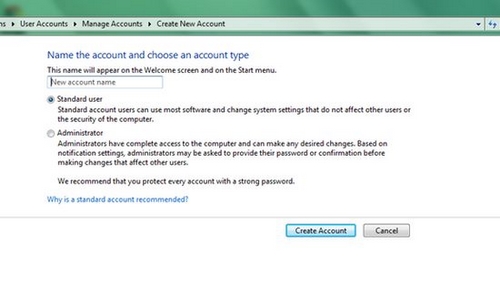 Create New Account 