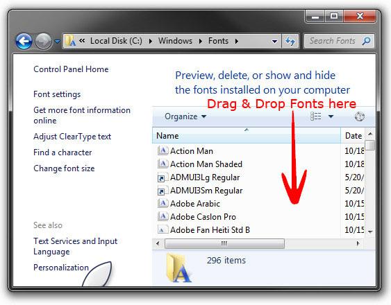 Install Fonts in Windows 7