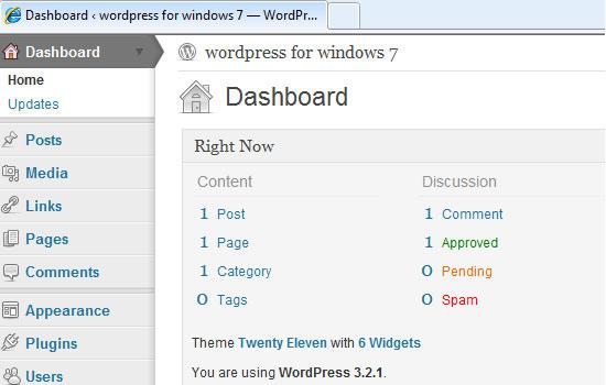 Dashboard WordPress