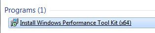 Installl Windows Performance Tool Kit X64