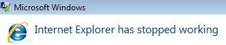 Internet Explorer 9 has stopped working