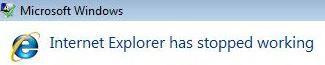 Internet Explorer 9 has stopped working