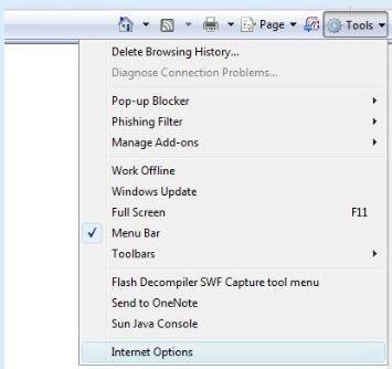 Internet Explorer Internet Options