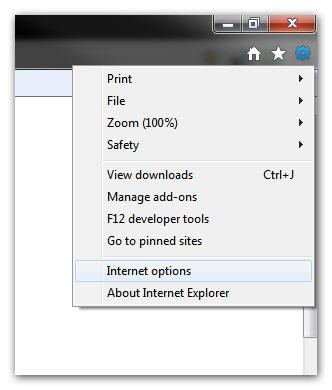 internet explorer options