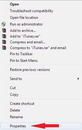 Click on Properties on iTunes icon right-click menu