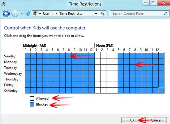 Kids time restriction