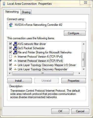 Local Area Connection Properties