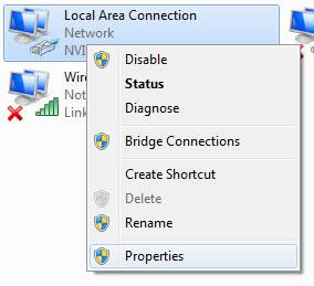 Local Area Connection in Windows 7