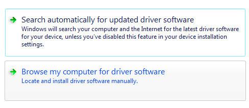 Locate and Install Driver Software Manually