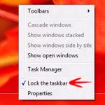 Locking The Taskbar Thumb