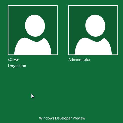 Log in as administrator in Windows 8