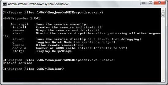 mDNSResponder.exe removed