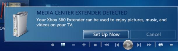 Media Center Extender Detected