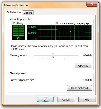 Memory optimizer for Windows 7