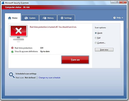 microsoft security essentials computer at risk