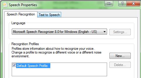 Microsoft Windows 7 Speech Recognition