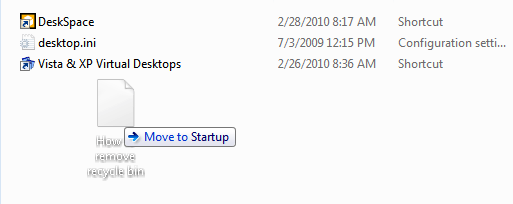 Move Shortcuts to Startup Programs