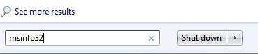 Msinfo 32 On Start Menu Search