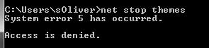 Net Stop Themes System Error 5 Has Occurred