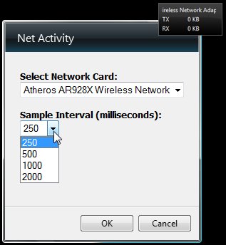 NetActivity gadget options