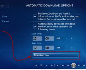Downloading Windows Media Center Guide Listings