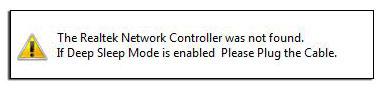 Network controller not found: deep sleep mode