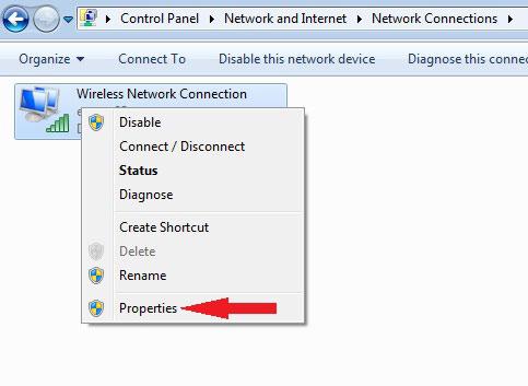 Right Click on a Network Profile and select Properties