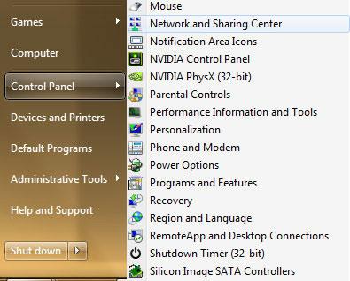 Network Sharing Center in Windows 7