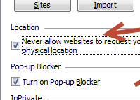 Never allow websites