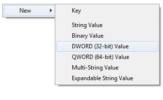 New Dword Registry Key