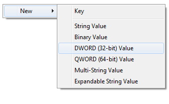 New DWORD Registry Key