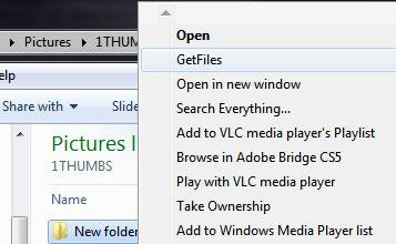 new item on folder context right click menu