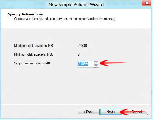 New simple volume wizard