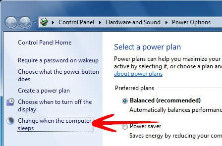 Change when the Computer Sleeps