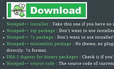 Download the Notepad++ installer from the official site