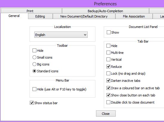 Configure Notepad++ Settings