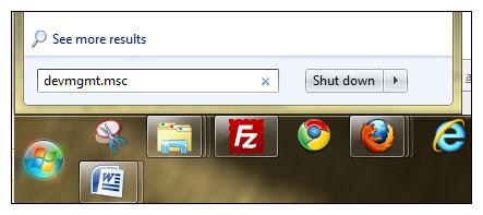 Open Device Manager in Windows 7