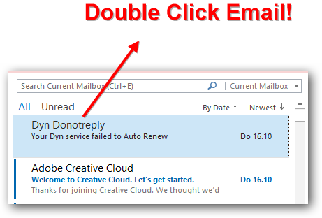 Open Email In Outlook 2013.Png