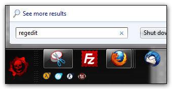 Open Registry Editor in Windows 7