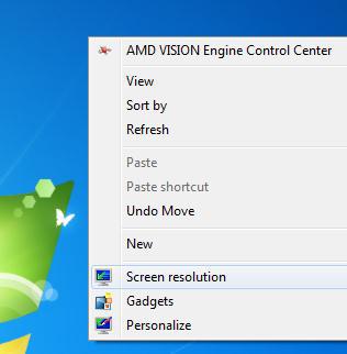 Open Screen Resolution Settings