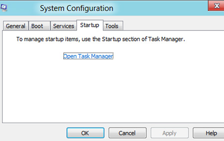 Open task manager startup