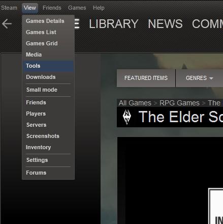 Open Up Skyrim Steam Tools 1