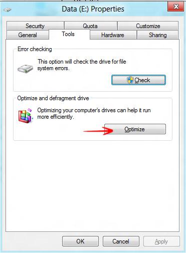 Optimize the hard drive