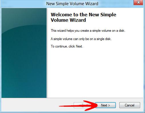 new simple volume wizard