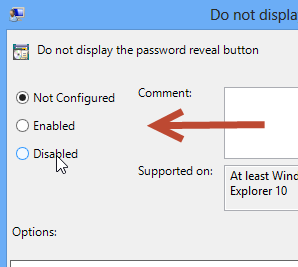 Password reveal in Windows 8