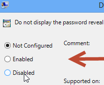 Password reveal in Windows 8