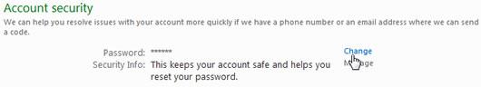 Change hotmail password