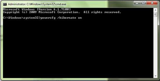 powercfg: Enable Windows 7 Hibernation
