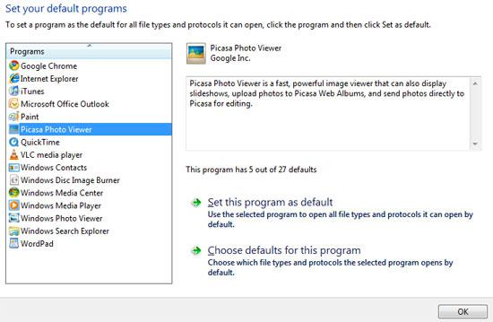 preview-how to change default programs in Windows 7